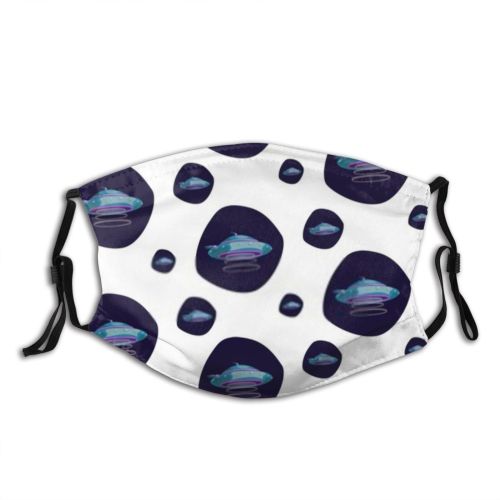 yanfind Isolated Adventure Ship Artwork Game Cute Rocket Fantasy Cosmic Seamless Sky Spaceship Dust Washable Reusable Filter and Reusable Mouth Warm Windproof Cotton Face