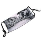 yanfind Fir Winter Road Geological Tree Branch Frost Winter Freezing Snow Vermont Biome Dust Washable Reusable Filter and Reusable Mouth Warm Windproof Cotton Face