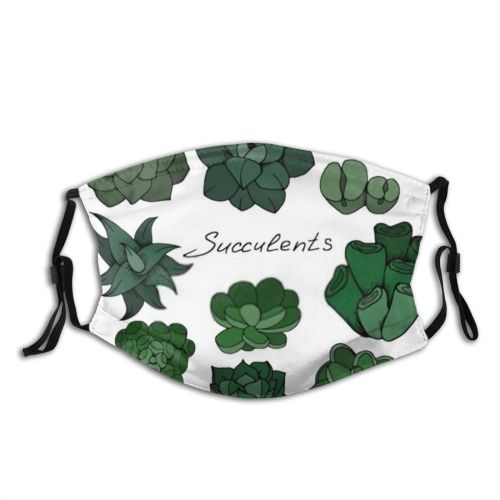 yanfind Isolated Garden Flora Cute Botanic Cactus Natural Contour Doodle Houseplant Different Design Dust Washable Reusable Filter and Reusable Mouth Warm Windproof Cotton Face