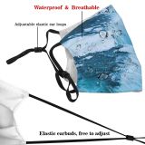 yanfind Ice Glacier Daylight Frost Melting Frosty Waterfalls Snowy Icy Waterfall Daytime Frozen Dust Washable Reusable Filter and Reusable Mouth Warm Windproof Cotton Face