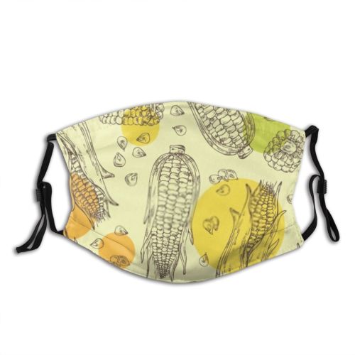 yanfind Isolated Farm Harvest Vegetable Cute Vegetarian Seamless Natural Corn Vintage Diet Ornament Dust Washable Reusable Filter and Reusable Mouth Warm Windproof Cotton Face