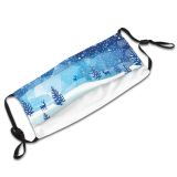 yanfind Ice Zigzag Design Frost Defocused Star Landscape Reindeer Polar Tree Night Snow Dust Washable Reusable Filter and Reusable Mouth Warm Windproof Cotton Face