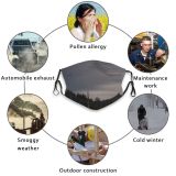 yanfind Street Night Snowy Silence Sky Field Winter Moon Quiet Silent Snow Sky Dust Washable Reusable Filter and Reusable Mouth Warm Windproof Cotton Face