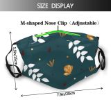 yanfind Abstract Butterfly Silhouettes Vegetation Cute With Berries Seamless Trendy Natural Coffee Summer Dust Washable Reusable Filter and Reusable Mouth Warm Windproof Cotton Face