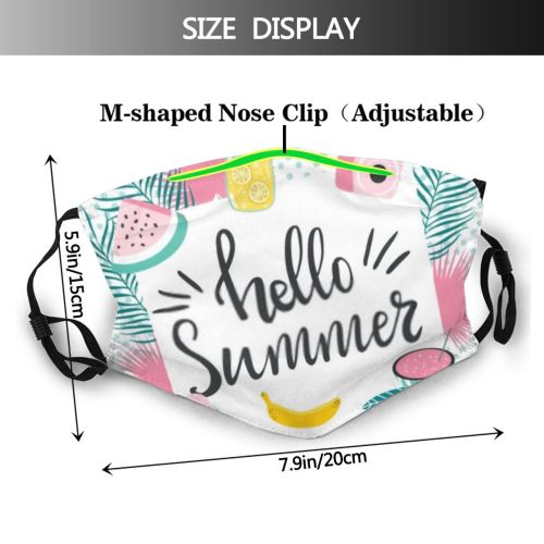 yanfind Childish Fun Vacation Beach Hipster Trip Juicy Tropical Banana Texture Sale Palm Dust Washable Reusable Filter and Reusable Mouth Warm Windproof Cotton Face