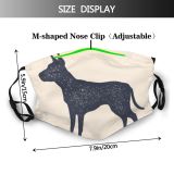 yanfind Isolated Cute Dog Contour Puppy Simple Stencil Friend Design Beautiful Face Pet Dust Washable Reusable Filter and Reusable Mouth Warm Windproof Cotton Face
