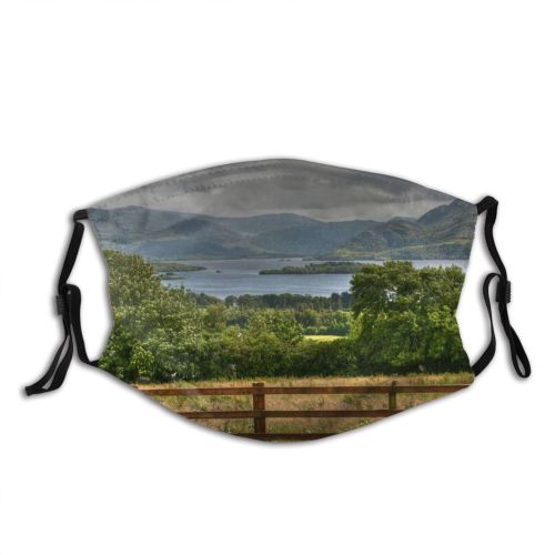 yanfind Ireland Reservoir Sky Grass Loch Fence Cloud Bushes Clouds Killarney Highland Sky Dust Washable Reusable Filter and Reusable Mouth Warm Windproof Cotton Face