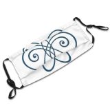 yanfind Calligraphy Butterfly Emblem Linear Swirl Cute Scroll Insect Motive Fauna Summer Elegance Dust Washable Reusable Filter and Reusable Mouth Warm Windproof Cotton Face
