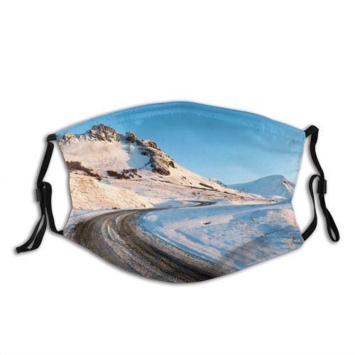 yanfind Country Roadside Social Capital Winding Environmental Landscape Point Trip Iceland Tranquility Polar Dust Washable Reusable Filter and Reusable Mouth Warm Windproof Cotton Face