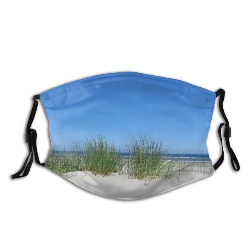 yanfind Sand Beach Dunes Landscape Sky Lighthouse Vegetation Island Grass Natural Daytime Dust Washable Reusable Filter and Reusable Mouth Warm Windproof Cotton Face