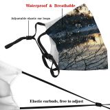 yanfind Winter Landscape Reflection Sky Tree Branch Morning Natural Winter Dust Washable Reusable Filter and Reusable Mouth Warm Windproof Cotton Face