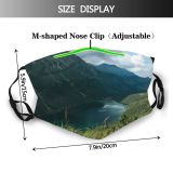 yanfind Lake Daylight Highland Clouds River Landscapes Mountains Grass Outdoors Trees Sky Rocks Dust Washable Reusable Filter and Reusable Mouth Warm Windproof Cotton Face