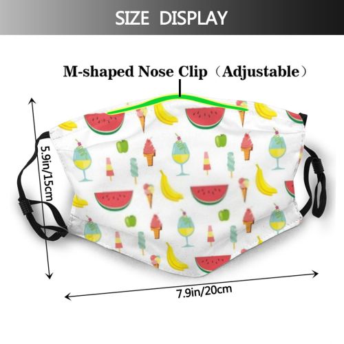 yanfind Isolated Vibes Juice Vacation Cute Flamingo Menu Milkshake Colorful Trendy Cone Dessert Dust Washable Reusable Filter and Reusable Mouth Warm Windproof Cotton Face