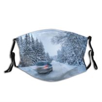 yanfind Ice Transport Frost Snowdrift Shot Landscape Wheel Trip Door Frozen Wide Winding Dust Washable Reusable Filter and Reusable Mouth Warm Windproof Cotton Face