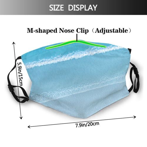 yanfind Idyllic Untouched Tropical Shore Coast Exotic Seaside Shoreline Beauty Sea Coastline Summertime Dust Washable Reusable Filter and Reusable Mouth Warm Windproof Cotton Face