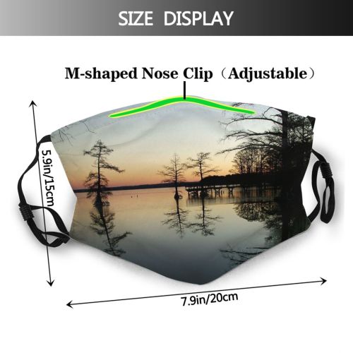 yanfind Winter Landscape Sky Reflection Beautiful Lake Ice Tree Natural Morning Atmospheric Evening Dust Washable Reusable Filter and Reusable Mouth Warm Windproof Cotton Face