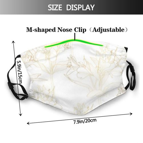 yanfind Blossom Spring Fashion Flower Detailed Garden Vintage Drawn Bud Alstroemeria Plant Retro Dust Washable Reusable Filter and Reusable Mouth Warm Windproof Cotton Face