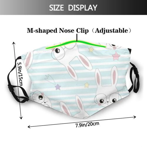 yanfind Garden Decor Kawaii Cute Easter Seamless Colorful Hare Kid Pastel Rabbit Child Dust Washable Reusable Filter and Reusable Mouth Warm Windproof Cotton Face