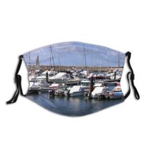 yanfind Motor Harbor Vehicle Boating Structure Boat Harbour Dock Marina Watercraft Harbor Nonbuilding Dust Washable Reusable Filter and Reusable Mouth Warm Windproof Cotton Face