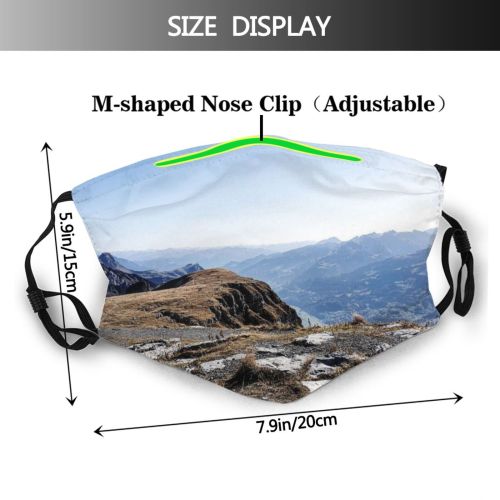 yanfind Range Landscape Tranquility Peak Hiking Scene Snow Snowcapped Backpack Sky Scenics Footpath Dust Washable Reusable Filter and Reusable Mouth Warm Windproof Cotton Face