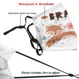 yanfind Isolated Decor Christmas Cute Wolf Fox Colorful Wildlife Kid Child Squirrel Glasses Dust Washable Reusable Filter and Reusable Mouth Warm Windproof Cotton Face