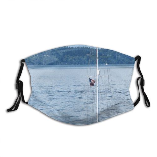 yanfind Vehicle Sailboat Sound Boat Pacific Sky Seattle Watercraft Ocean Sailboat Sailing Coast Dust Washable Reusable Filter and Reusable Mouth Warm Windproof Cotton Face
