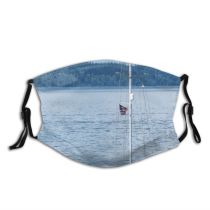 yanfind Vehicle Sailboat Sound Boat Pacific Sky Seattle Watercraft Ocean Sailboat Sailing Coast Dust Washable Reusable Filter and Reusable Mouth Warm Windproof Cotton Face