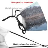 yanfind Winter Frozen Resources Natural Winter Atmospheric Pond Landscape Reflection Sky Ice Leaf Dust Washable Reusable Filter and Reusable Mouth Warm Windproof Cotton Face
