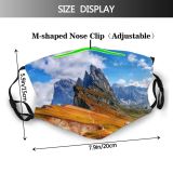 yanfind Italy Clouds Landscape Dolomites Scenic Outdoors Alp Sky Hill Trentino Mountains Mountain Dust Washable Reusable Filter and Reusable Mouth Warm Windproof Cotton Face