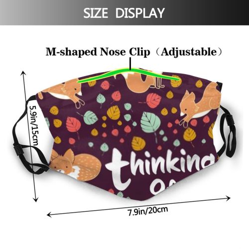 yanfind Childish Cute Mascot Fox Wildlife Kid Doodle Child Simple Baby Beautiful Children Dust Washable Reusable Filter and Reusable Mouth Warm Windproof Cotton Face