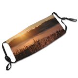 yanfind Winter Christmas Horizon Dawn Natural Morning Atmospheric Sun Sunset Landscape Sky Denmark Dust Washable Reusable Filter and Reusable Mouth Warm Windproof Cotton Face