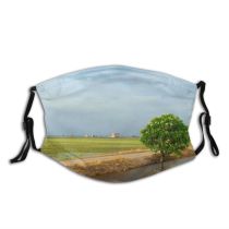 yanfind Rural Waterway Landscape Field Sunset Sky Sky Tree Paddy Field Natural Area Dust Washable Reusable Filter and Reusable Mouth Warm Windproof Cotton Face