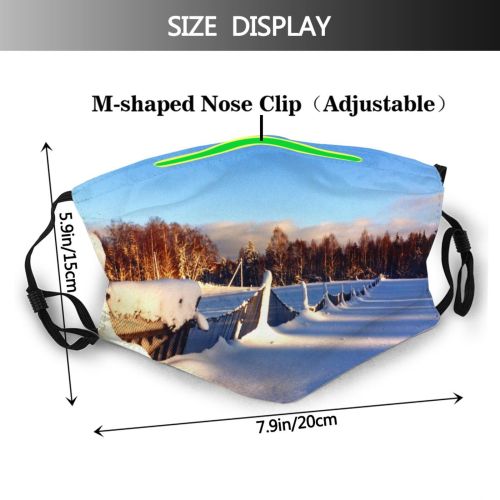 yanfind Cloud Landscape Sky Fence Tree Field Morning Winter Natural Freezing Sun Snow Dust Washable Reusable Filter and Reusable Mouth Warm Windproof Cotton Face