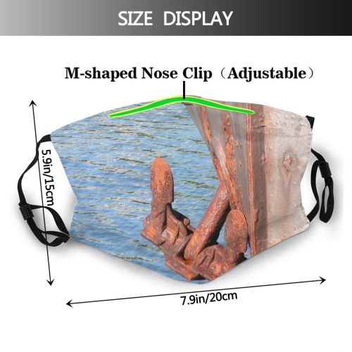 yanfind Leisure Vehicle Shipping Wood Boats Wharf Sea Harbours Harbour Anchor Supplies Rust Dust Washable Reusable Filter and Reusable Mouth Warm Windproof Cotton Face