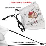 yanfind Calligraphy Bird Cat Christmas Cute Event Xmas Winter Doodle Ornament Design Handmade Dust Washable Reusable Filter and Reusable Mouth Warm Windproof Cotton Face