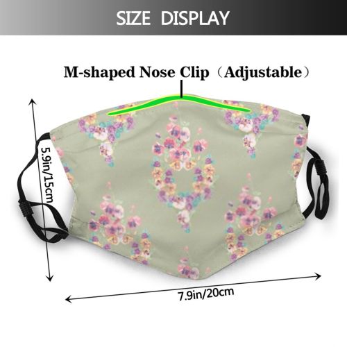 yanfind Abstract Garden Fashion Cute Colorful Feminine Seamless Beauty Panel Vintage Plaster Ornament Dust Washable Reusable Filter and Reusable Mouth Warm Windproof Cotton Face