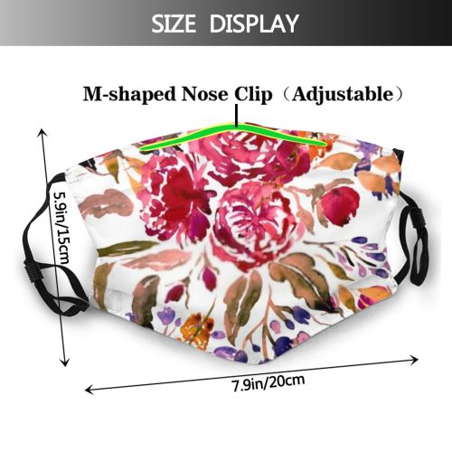 yanfind Abstract Garden Decor Fashion Little Cute Seamless Colorful Beauty Summer Vintage Ornament   Dust Washable Reusable Filter and Reusable Mouth Warm Windproof Cotton Face