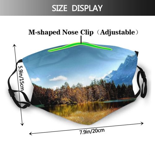 yanfind Lake Daylight Sunset Hike Dawn Forest River Conifer Hayfield Mountains Snow Outdoors Dust Washable Reusable Filter and Reusable Mouth Warm Windproof Cotton Face