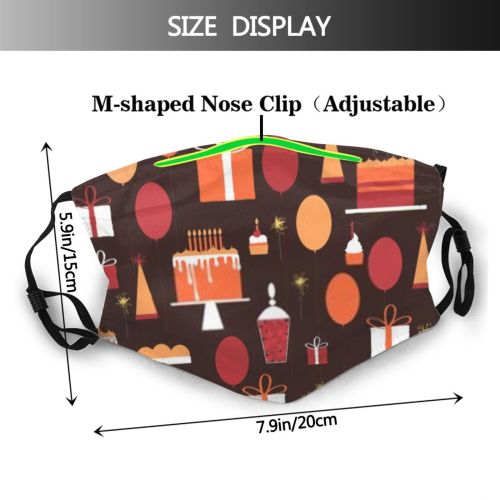 yanfind Candy Cute Event Box Balloon Seamless Dessert Present Celebrate Design Sweet Cream Dust Washable Reusable Filter and Reusable Mouth Warm Windproof Cotton Face