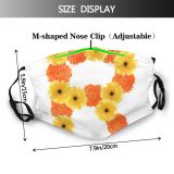 yanfind Blossom Gerbera Spring Botany Flower Flora Blooming Alphabet English Plant Design Nobody Dust Washable Reusable Filter and Reusable Mouth Warm Windproof Cotton Face