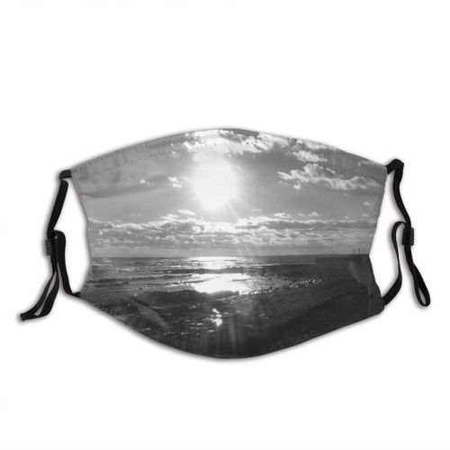yanfind Winter Sun England Cloud Sea Sky Ocean Rocks Island Wave Ocean Beach Dust Washable Reusable Filter and Reusable Mouth Warm Windproof Cotton Face