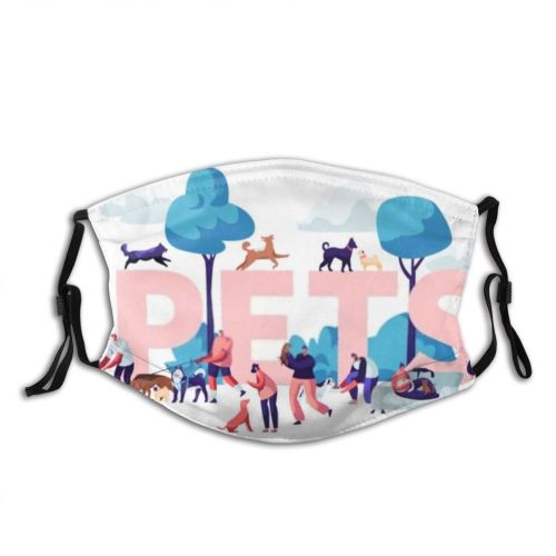 yanfind Happiness Young Together Relationship Cat Communication Cute Dog Brochure Flyer Relax Feed Dust Washable Reusable Filter and Reusable Mouth Warm Windproof Cotton Face
