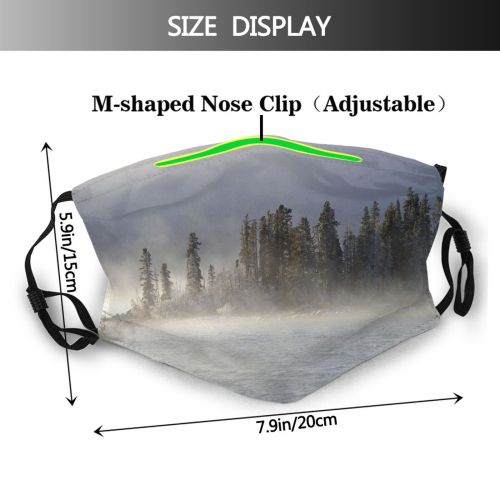 yanfind Winter Mist Frost Lake Morning Natural Icefog Atmospheric Fog Below Landscape Sky Dust Washable Reusable Filter and Reusable Mouth Warm Windproof Cotton Face