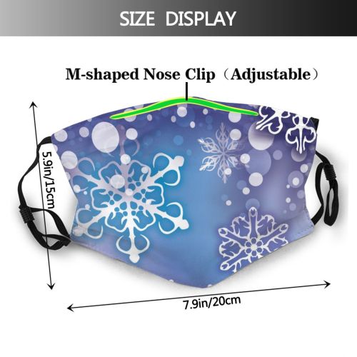 yanfind Winter Design Ornament Snowflake Design Snowflake Winter Xmascomp Pedicel Snow Dust Washable Reusable Filter and Reusable Mouth Warm Windproof Cotton Face