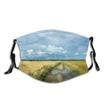 yanfind Cereal Trail Field Fields Forest Rain Cloudscape Sky Through Farm Travel Panoramic Dust Washable Reusable Filter and Reusable Mouth Warm Windproof Cotton Face