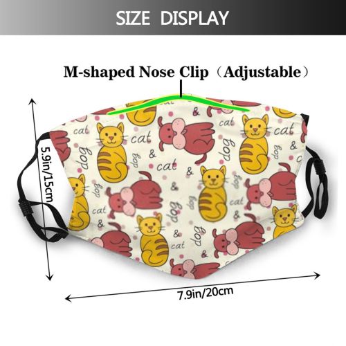 yanfind Brush Contrasts Happiness Cat Cute Simplicity Imagery Vet Seamless Dog Puppy Child Dust Washable Reusable Filter and Reusable Mouth Warm Windproof Cotton Face