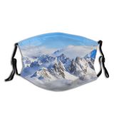yanfind Idyllic Ice Glacier Daylight Frost Mountain Clouds Switzerland Frozen Tranquil Scenery Altitude Dust Washable Reusable Filter and Reusable Mouth Warm Windproof Cotton Face
