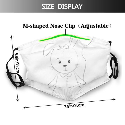 yanfind Isolated Tshirt Tee Childish Bird Fashion Handdrawn Little Cute Babygirl Hare Nursery Dust Washable Reusable Filter and Reusable Mouth Warm Windproof Cotton Face
