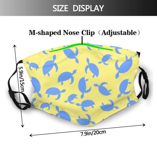 yanfind Isolated Emblem Swim Life Cute Slow Mascot Silhouette Pictograph Seamless Natural Wildlife Dust Washable Reusable Filter and Reusable Mouth Warm Windproof Cotton Face