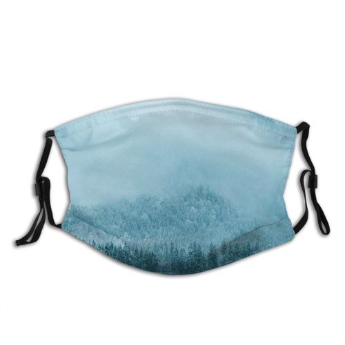 yanfind Lake Frost Frosty Mountain Snowy Forest Scenery Mountains Winter December Outdoor Outdoors Dust Washable Reusable Filter and Reusable Mouth Warm Windproof Cotton Face